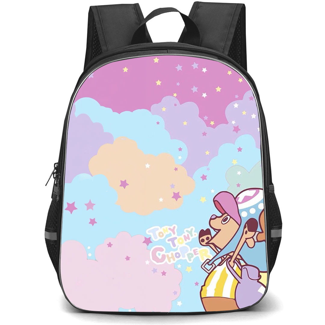 One Piece Chopper Backpack StudentPack - Tony Tony Chopper Colorful Star And Cloud Background