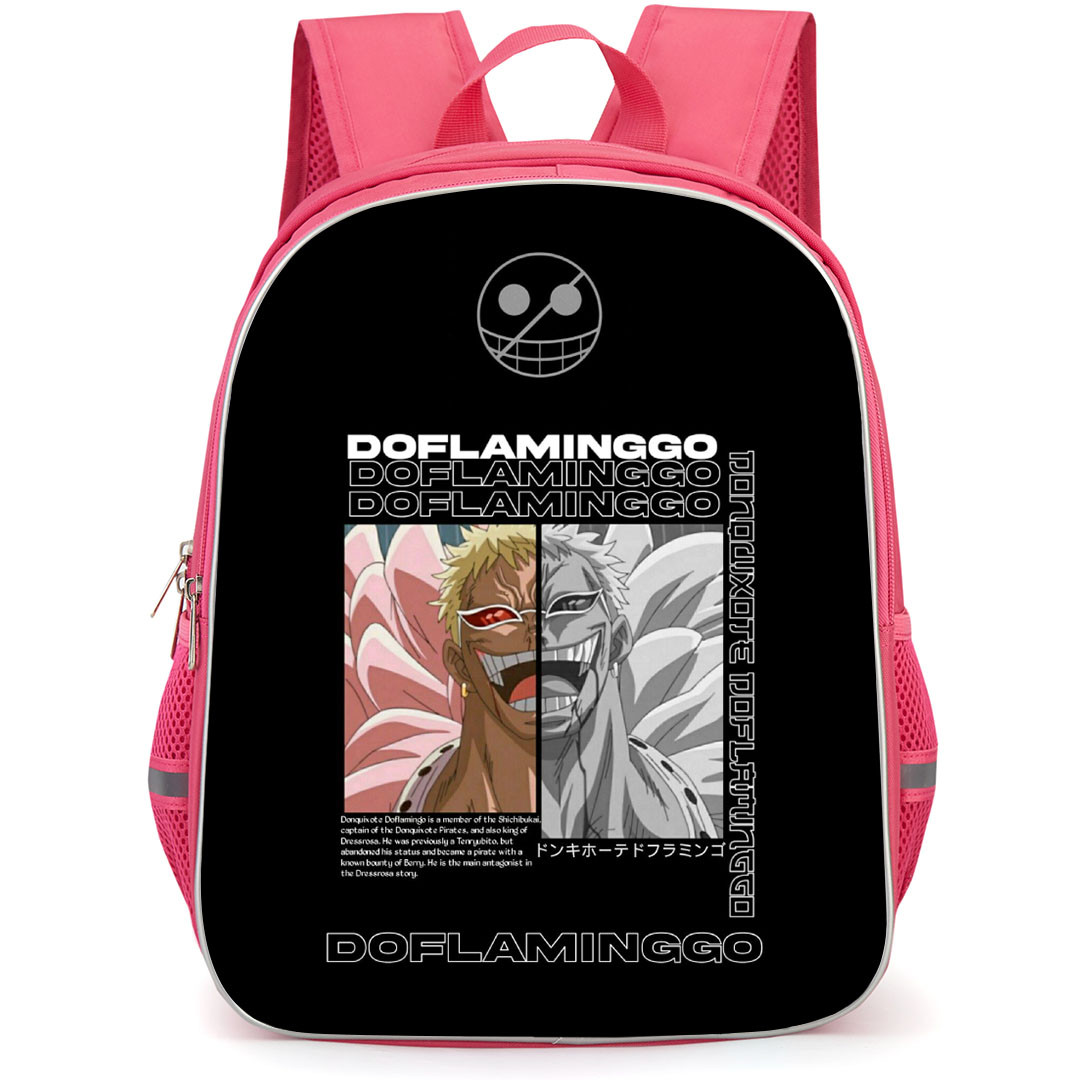One Piece Doflamingo Backpack StudentPack - Doflamingo Two Color Face