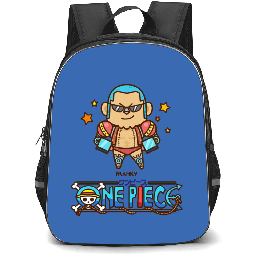 One Piece Franky Backpack StudentPack - One Piece Cute Franky Portrait Blue Background