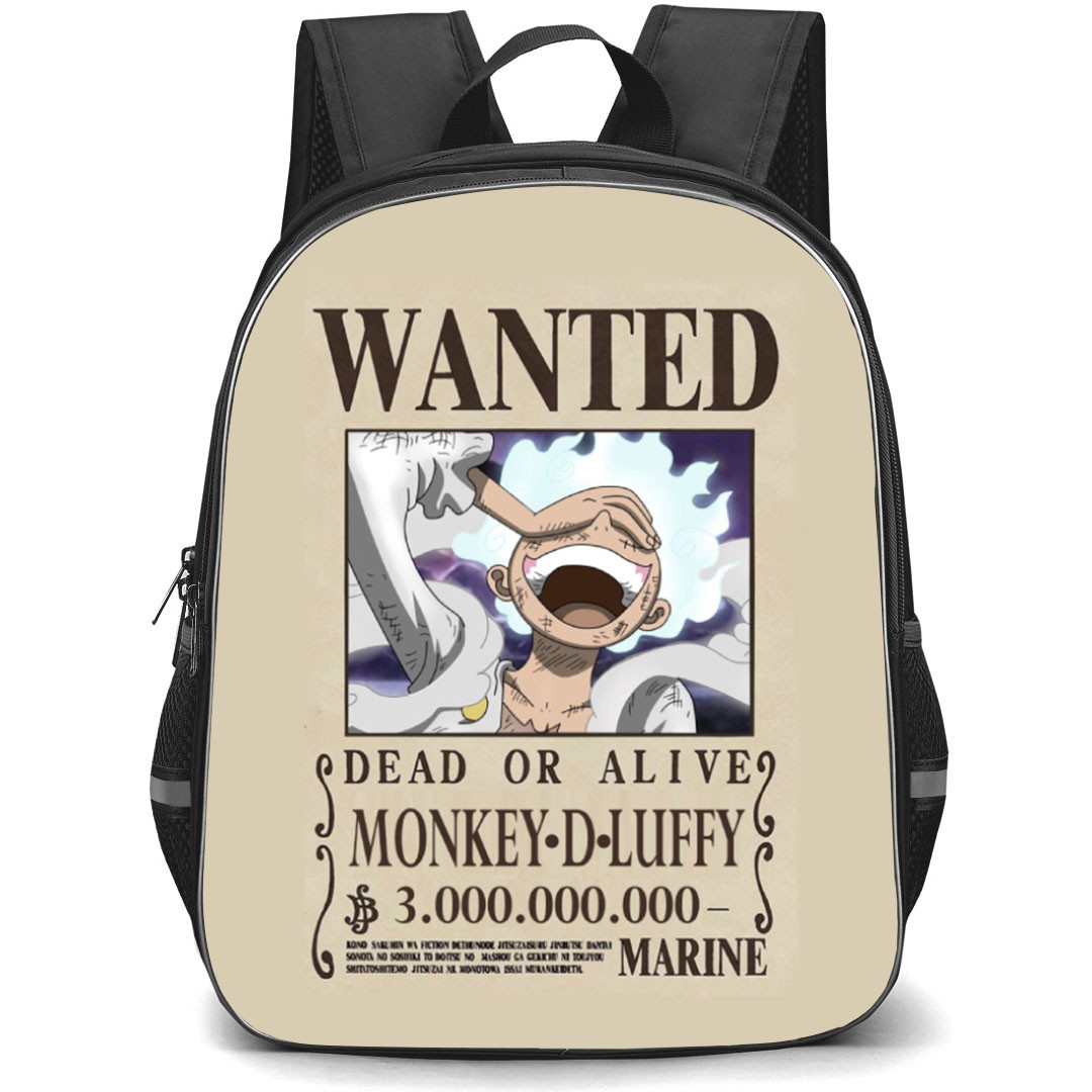 One Piece Luffy Backpack StudentPack - Gear 5 Luffy Wanted Bounty Poster