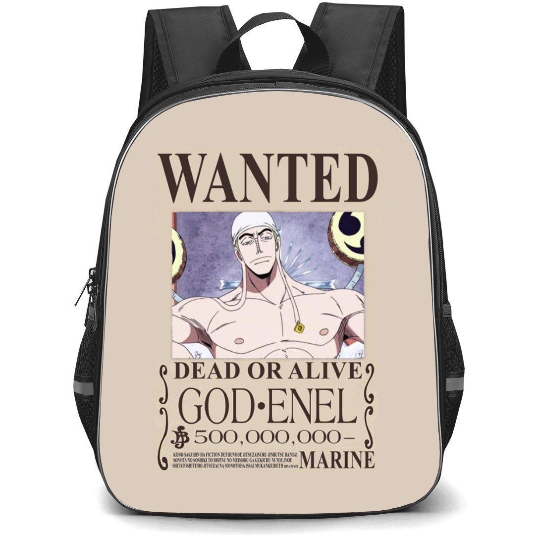 One Piece God Enel Backpack StudentPack - God Enel Wanted Bounty Poster