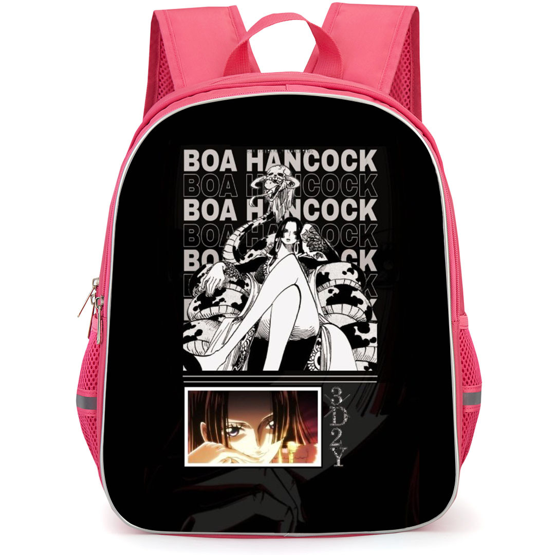 One Piece Boa Hancock Backpack StudentPack - Boa Hancock Introduction Poster Black Background