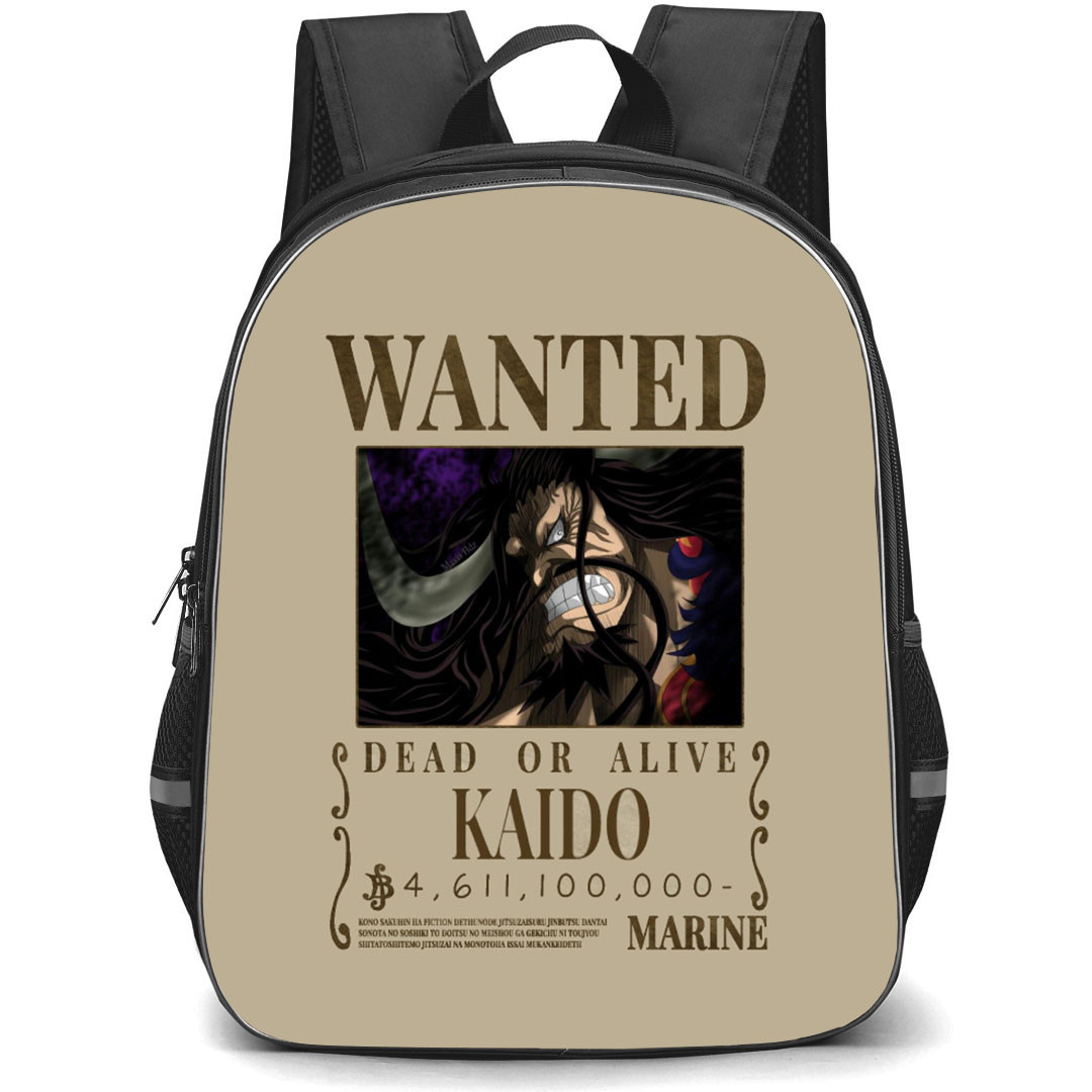 One Piece Kaido Backpack StudentPack - Kaido Wanted Bounty Poster