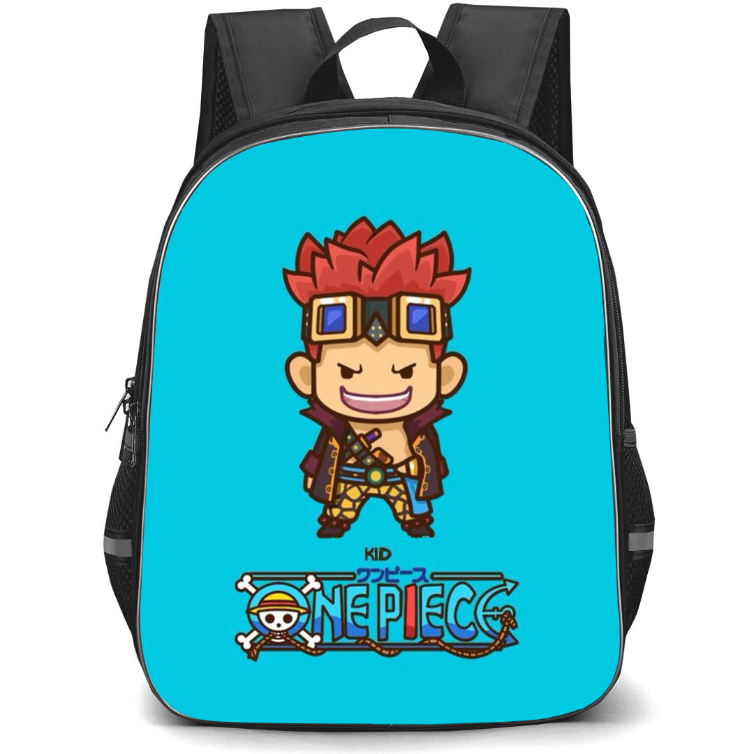 One Piece Kid Backpack StudentPack - Kid Chibi Portrait Cyan Background