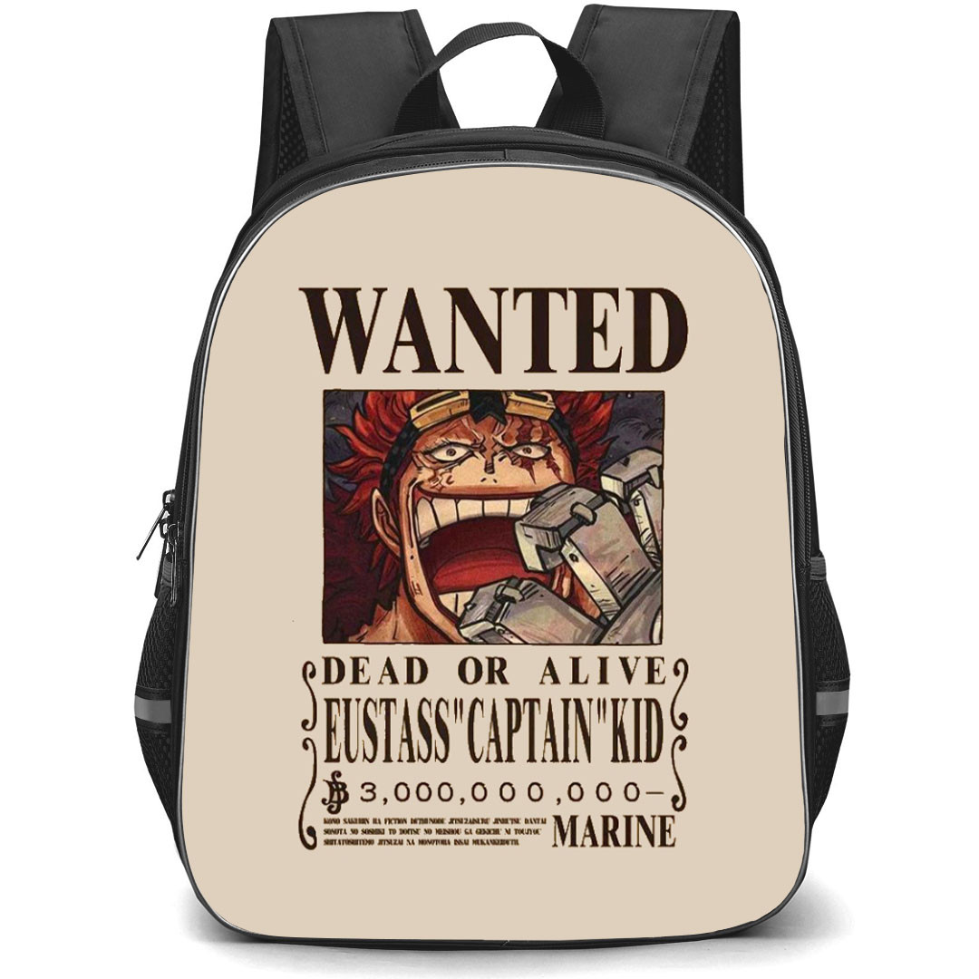 One Piece Kid Backpack StudentPack - Kid Wanted Bounty Poster