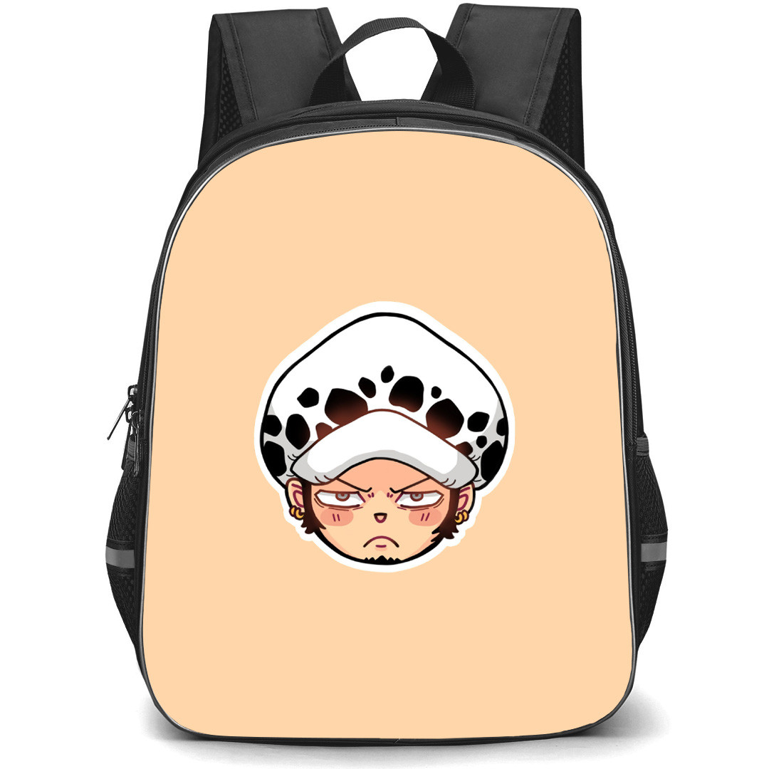 One Piece Trafalgar D Water Law Backpack StudentPack - Trafalgar D Water Law Chibi Head Sticker