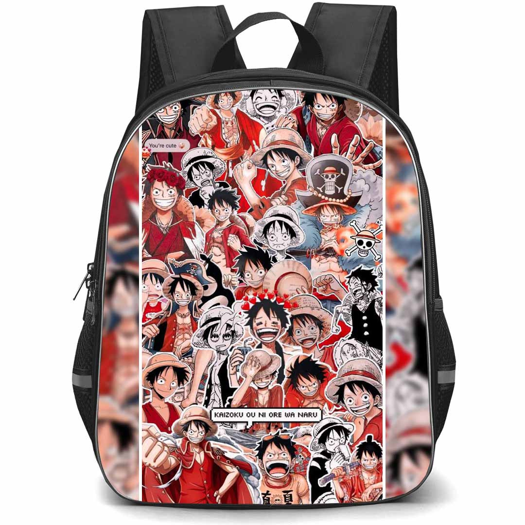 One Piece Luffy Backpack StudentPack - Luffy Collage Art