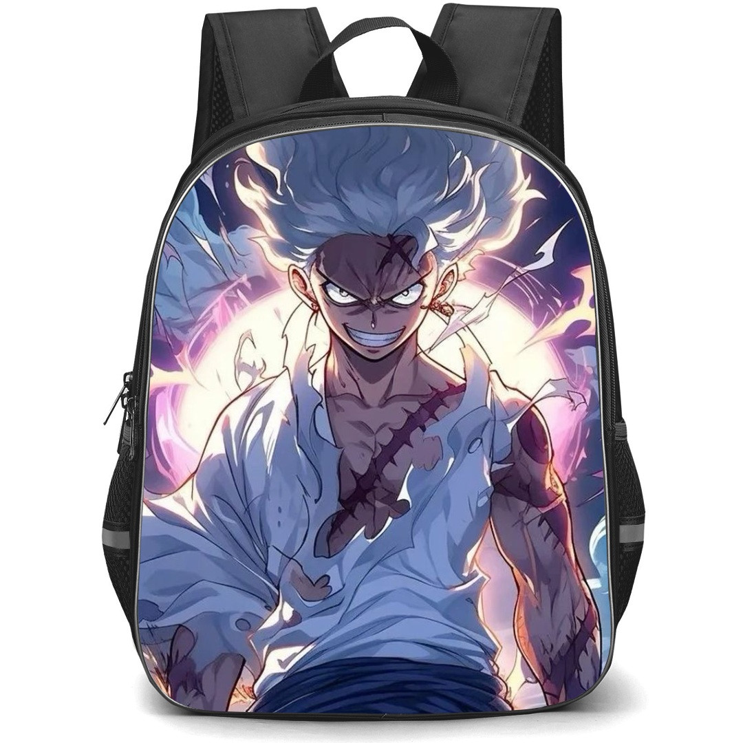 One Piece Luffy School Backpack StudentPack - Luffy Gear 5 Portrait Blue Background