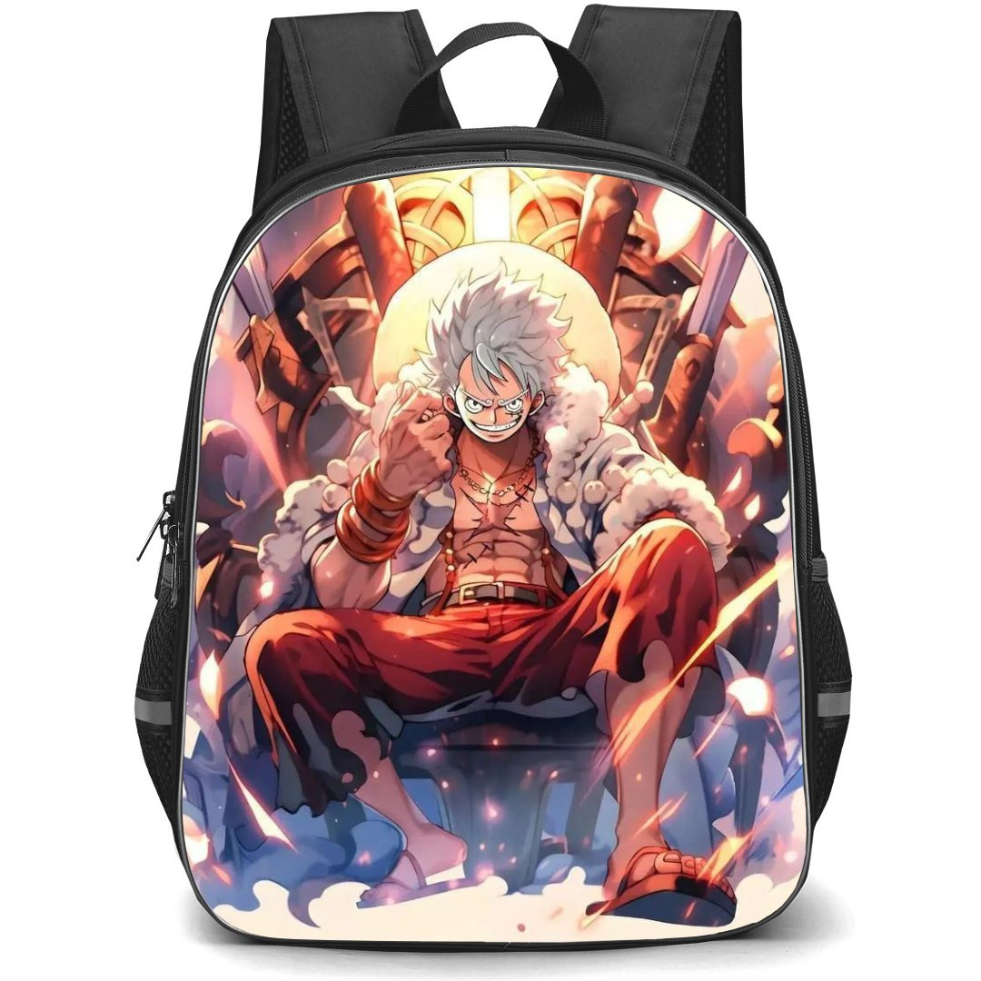One Piece Luffy School Backpack StudentPack - Luffy Gear 5 Sitting Illustration