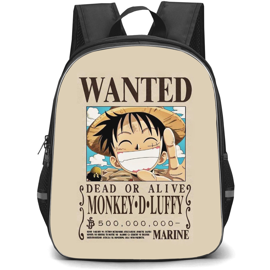 One Piece Luffy Backpack StudentPack - Luffy Wanted Bounty Poster