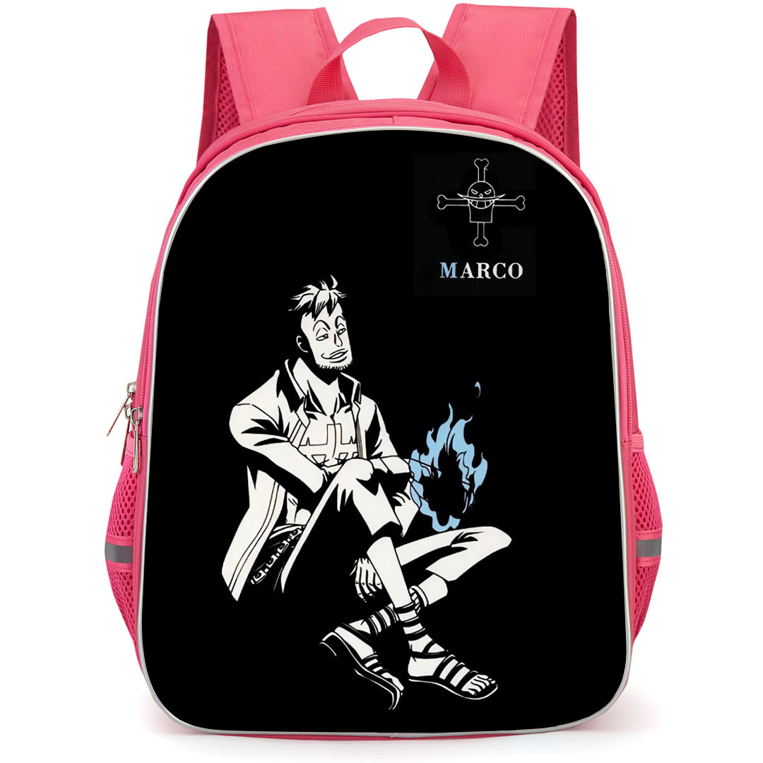 One Piece Marco Backpack StudentPack - Marco Black And White Sitting Portrait