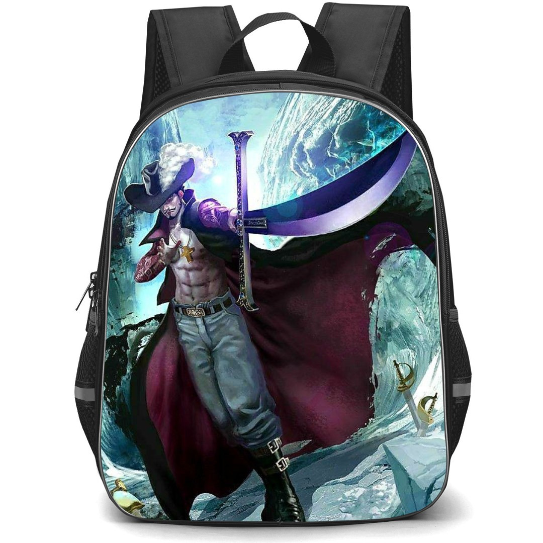 One Piece Mihawk School Backpack StudentPack - Mihawk Holding Sword Illustration