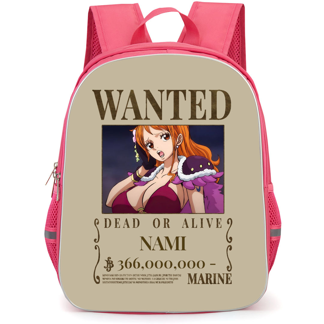 One Piece Nami Backpack StudentPack - Nami Wanted Bounty Poster