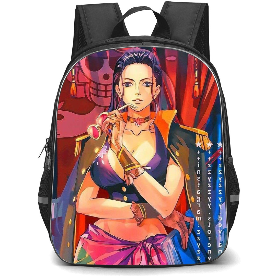 One Piece Robin School Backpack StudentPack - Robin Holding Glasses Illustration