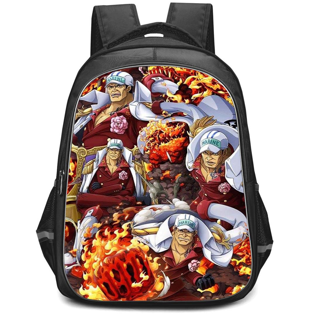 One Piece Sakazuki Akainu Backpack StudentPack - Sakazuki Akainu Collage