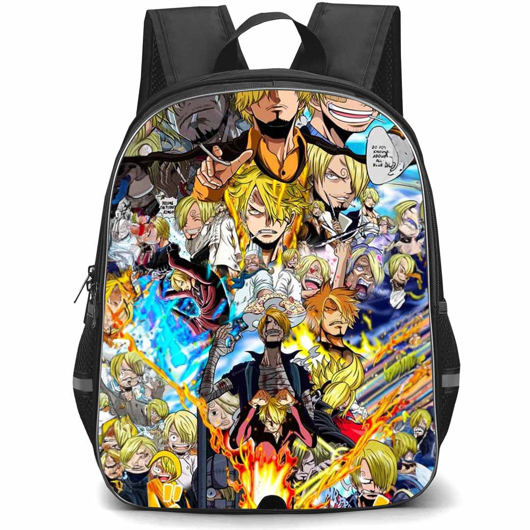 One Piece Sanji Backpack StudentPack - Sanji Anime Art Collage