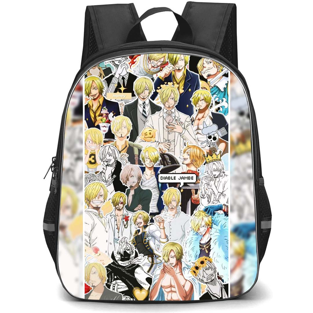 One Piece Sanji Backpack StudentPack - Sanji Collage Art