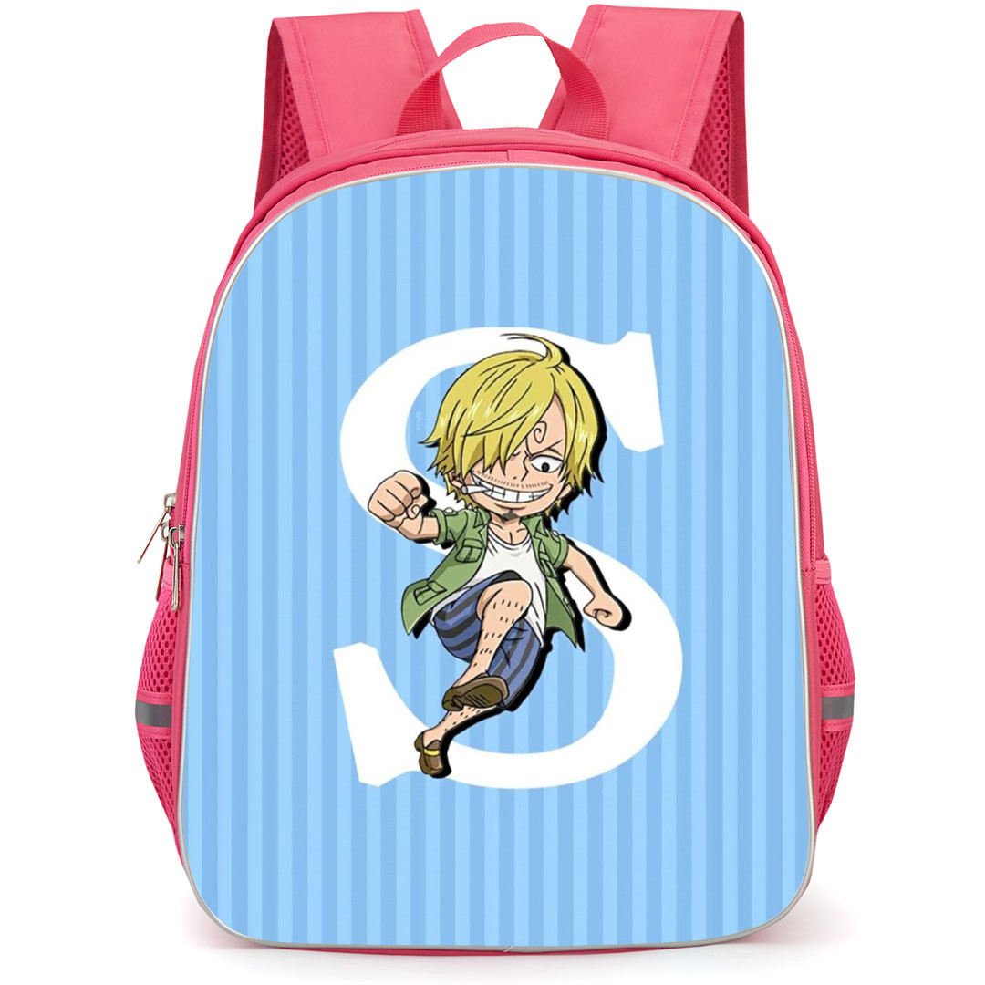 One Piece Sanji Backpack StudentPack - Sanji Stripe Blue Background