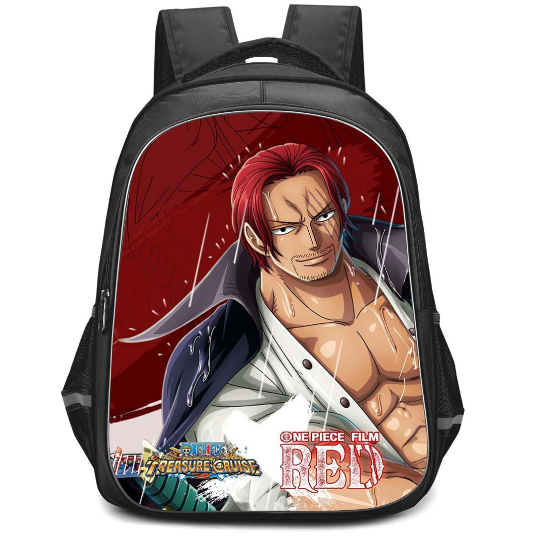 One Piece Shanks Backpack StudentPack - Shanks Portrait On Red Background