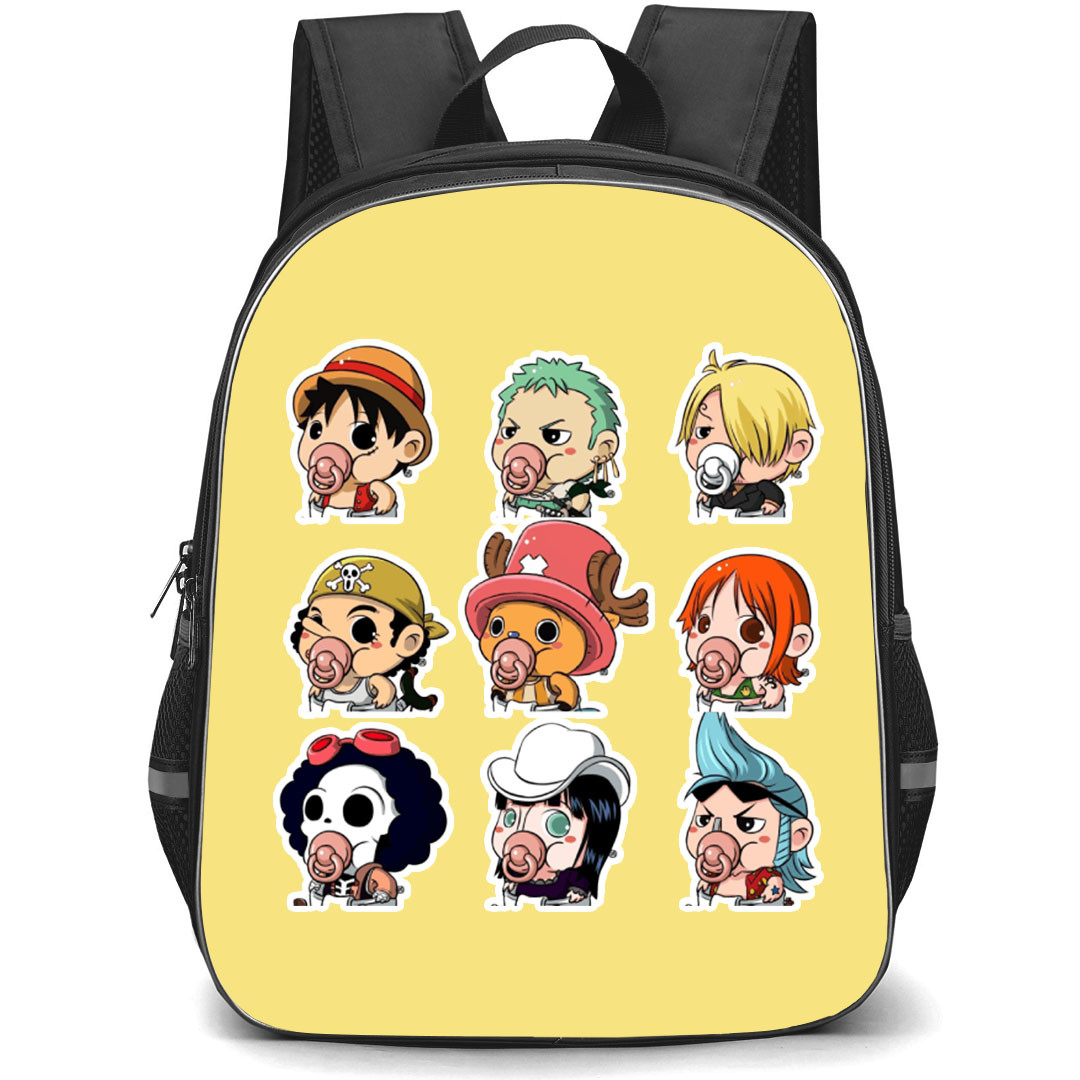 One Piece Straw Hat Backpack StudentPack - Baby Characters With Pacifier