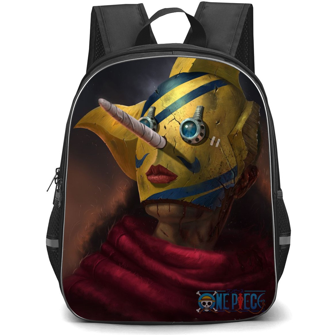 One Piece Usopp School Backpack StudentPack - Usopp Mask On Portrait Illustration Black Background