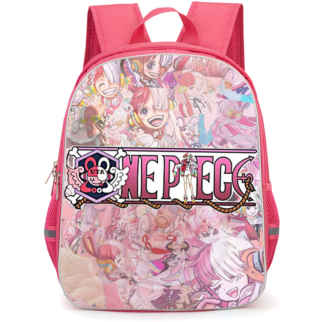 One Piece Uta Backpack School Bag StudentPack - One Piece Uta And One Piece Logo Collage Poster