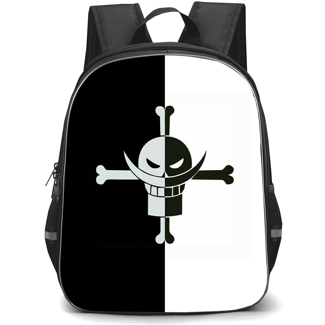 One Piece Whitebeard Backpack StudentPack - Whitebeard Pirates Black And White Logo