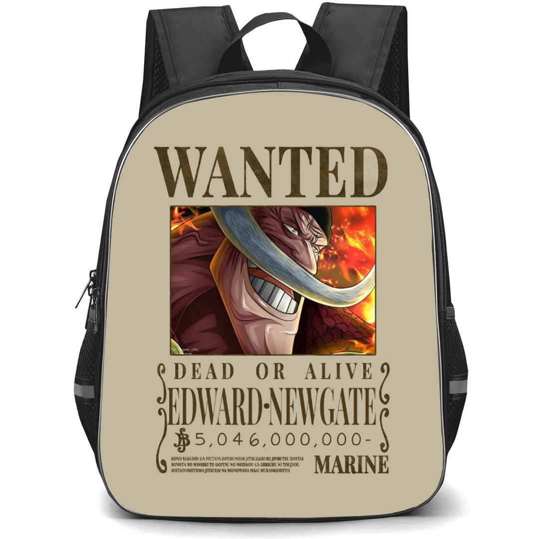 One Piece Whitebeard Backpack StudentPack - Whitebeard Wanted Bounty Poster