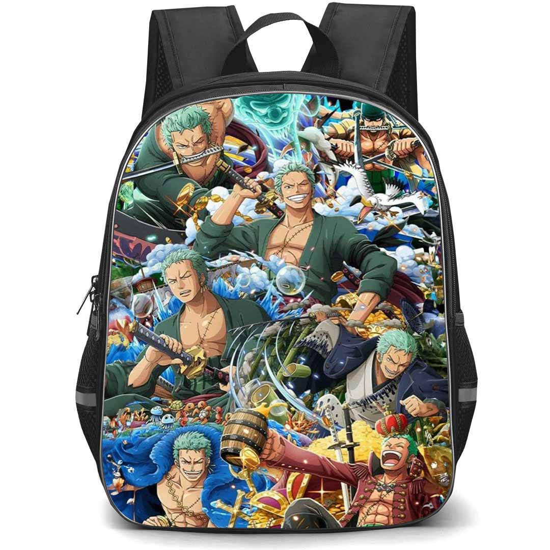 One Piece Roronoa Zoro Backpack StudentPack - Roronoa Zoro Collage