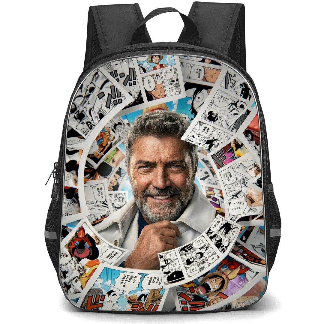 One Piece Netflix Monkey D Garp Backpack School Bag StudentPack - Monkey D Garp Manga Collage Character Poster