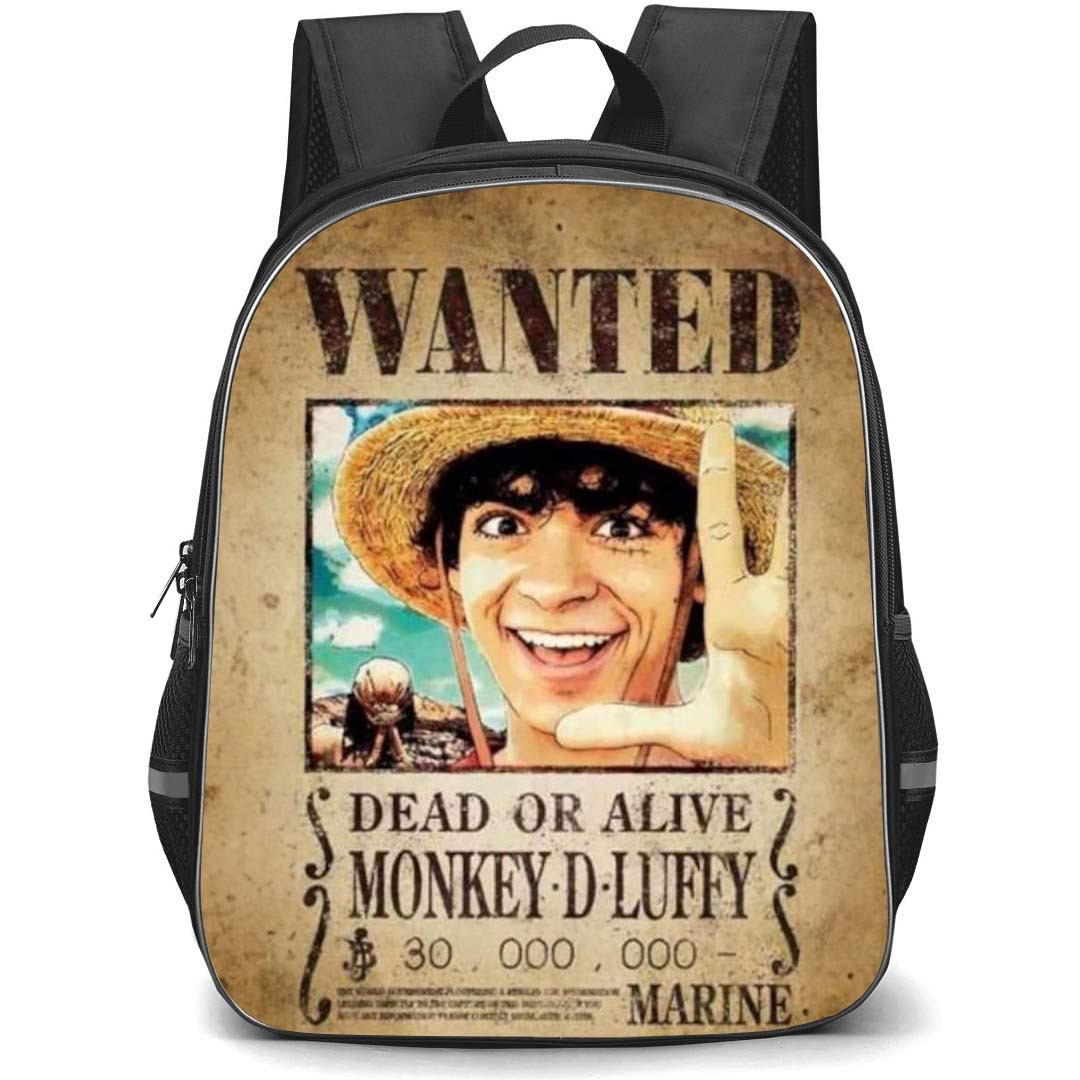 One Piece Netflix Monkey D Luffy Backpack StudentPack - Monkey D Luffy Wanted