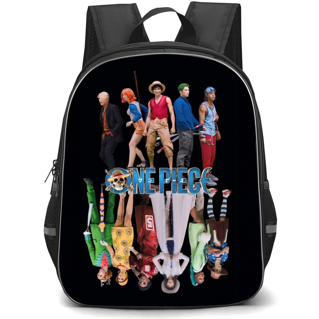 One Piece Netflix Backpack School Bag StudentPack - One Piece Netflix Minimal Crew Reflection Poster