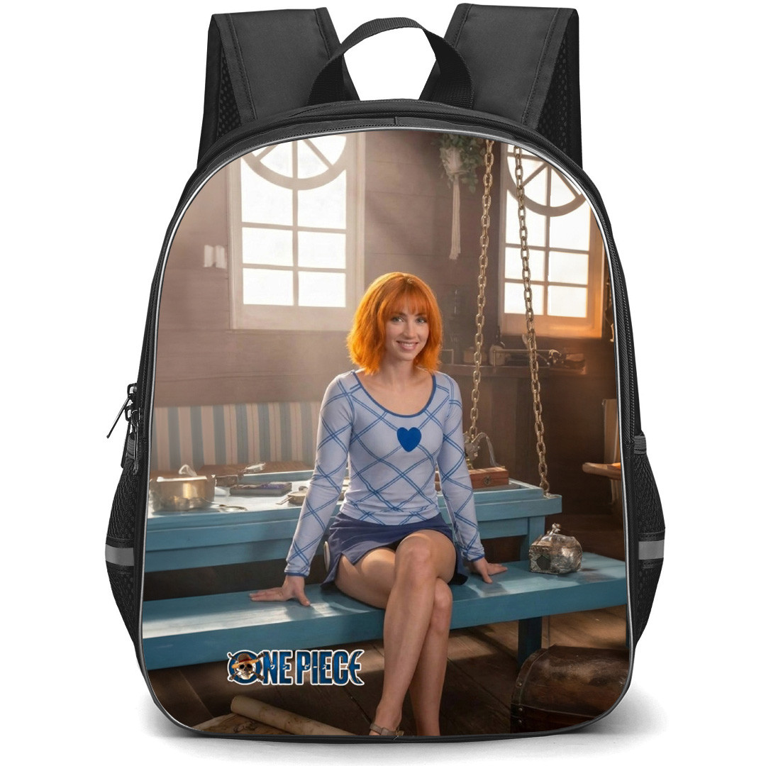 One Piece Netflix Nami Backpack School Bag StudentPack - Nami Anime Character Cabin Portrait Poster