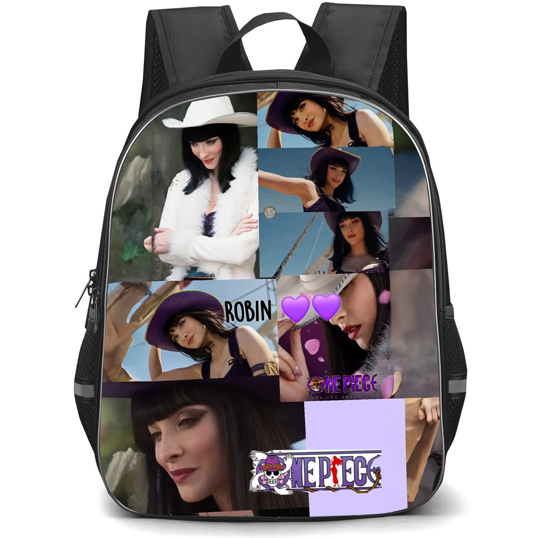 One Piece Netflix Nico Robin Backpack School Bag StudentPack - Nico Robin Collage Poster