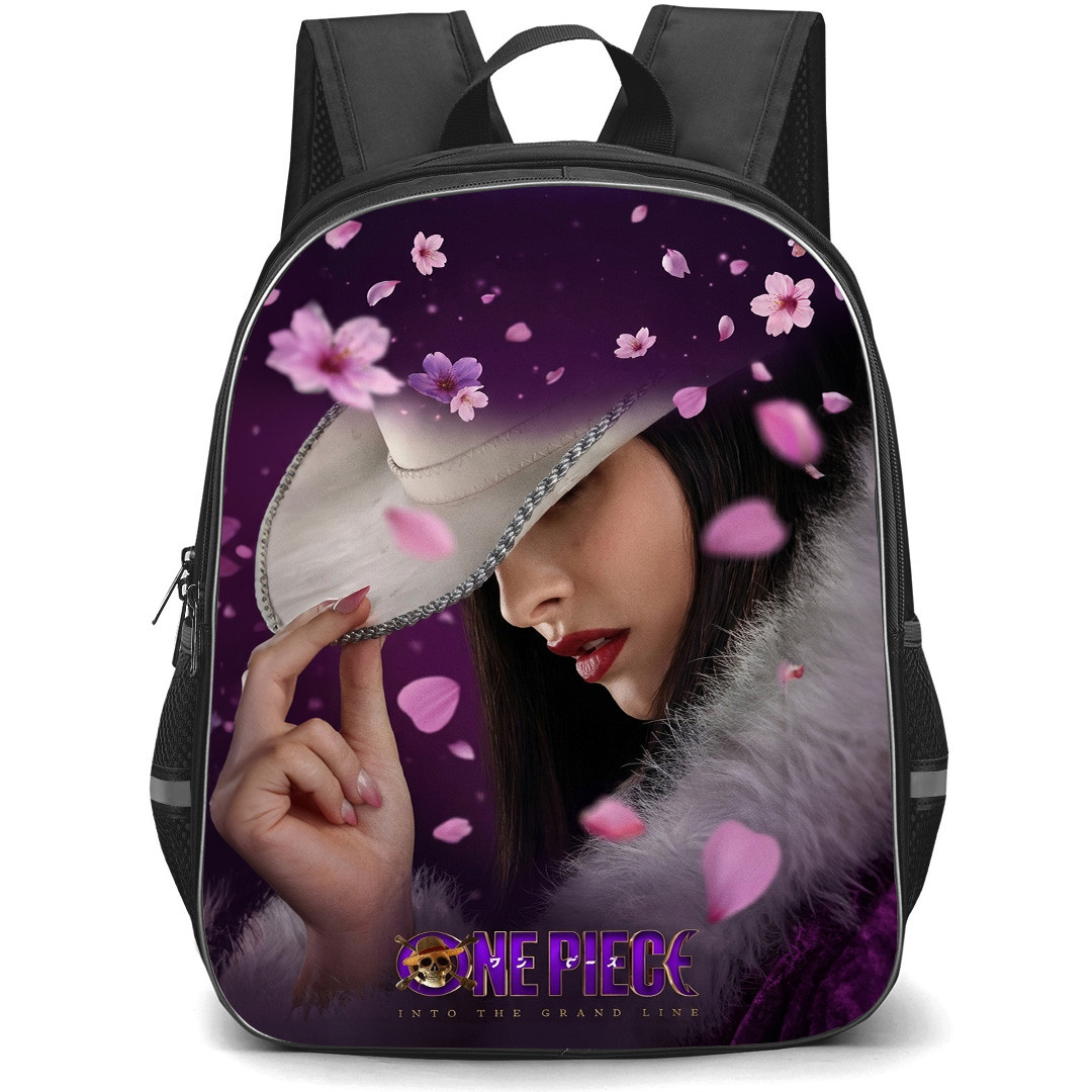 One Piece Netflix Nico Robin Backpack School Bag StudentPack - Nico Robin Purple Sakura Aesthetic Poster