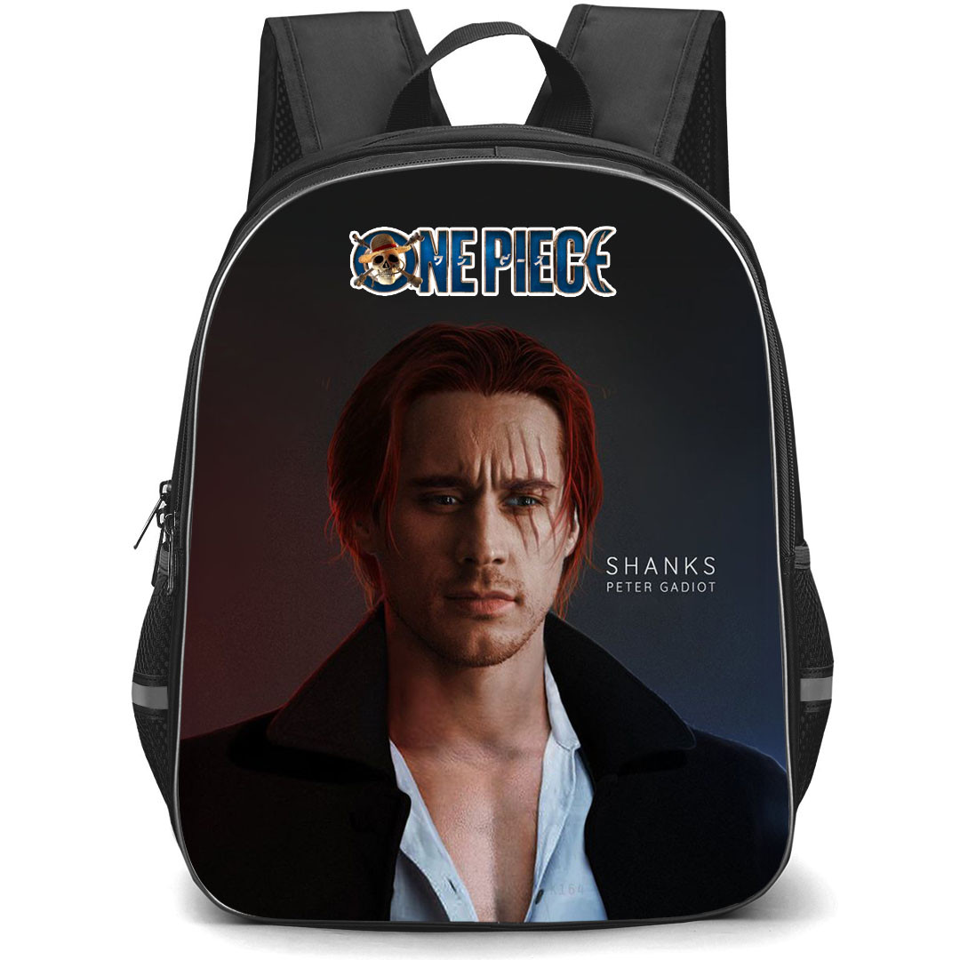 One Piece Netflix Shanks Backpack StudentPack - Shanks Portrait On Black Background