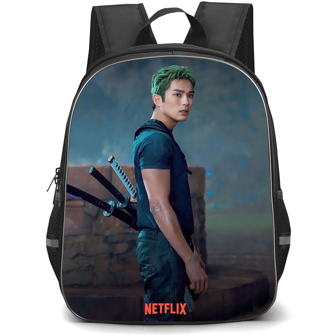 One Piece Netflix Roronoa Zoro Backpack StudentPack - Roronoa Zoro Standing Side Portrait