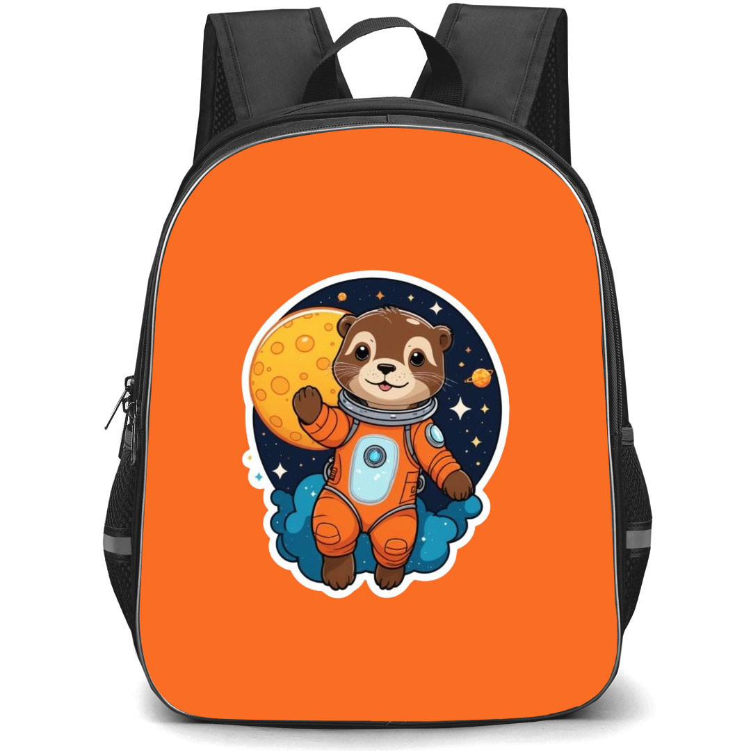 Otter Space Backpack StudentPack - Otter Space Animal Astronaut Sticker On Orange Background