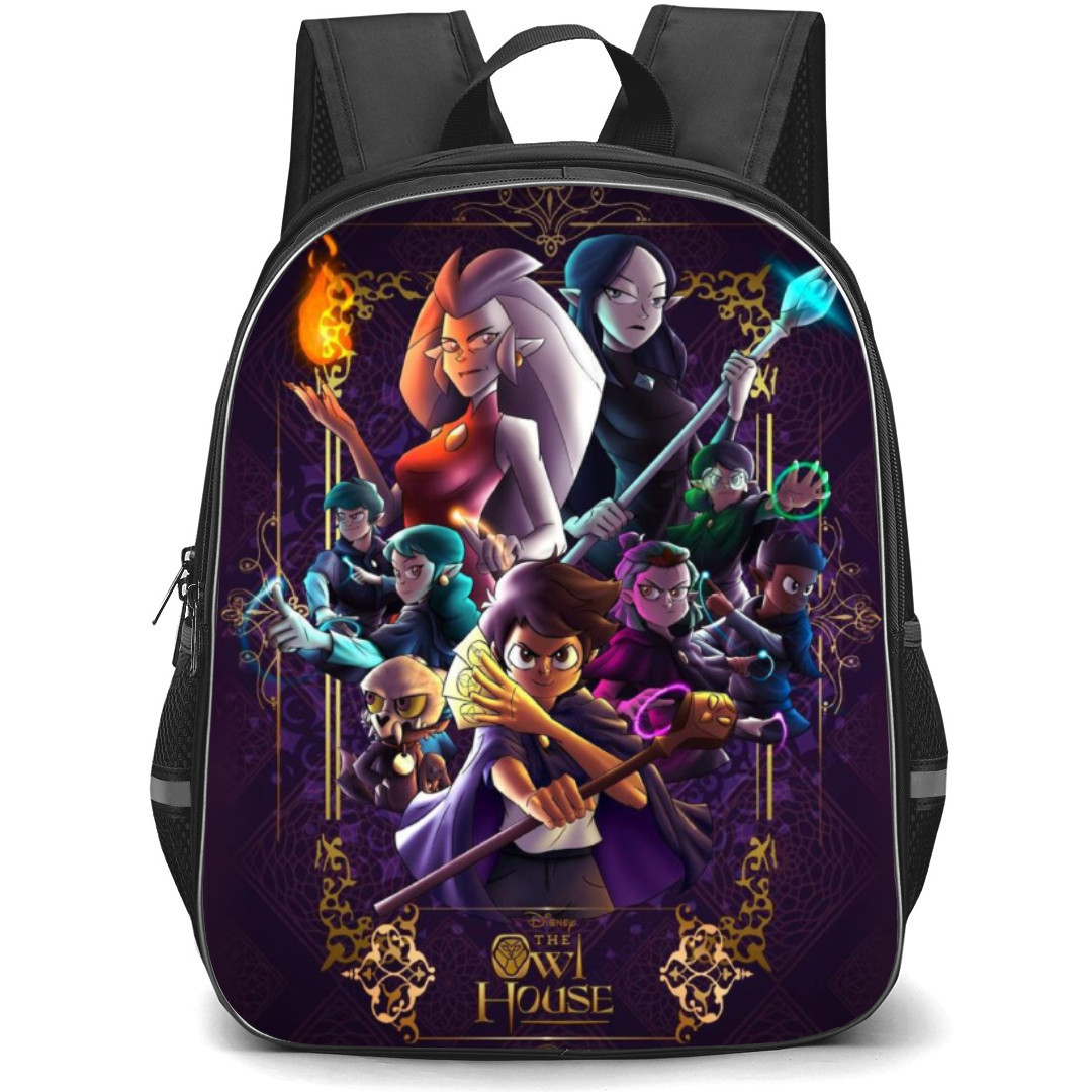 The Owl House Backpack Student Pack - Characters Fierce Poster On Violet Background
