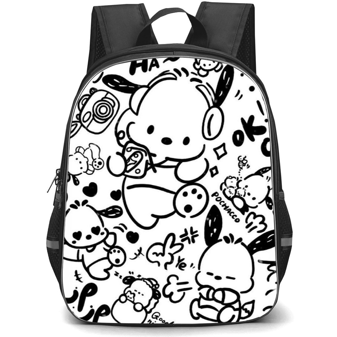 Pochacco Sanrio Backpack School Bag StudentPack - Pochacco Sanrio Doodle Silly Portrait Collage