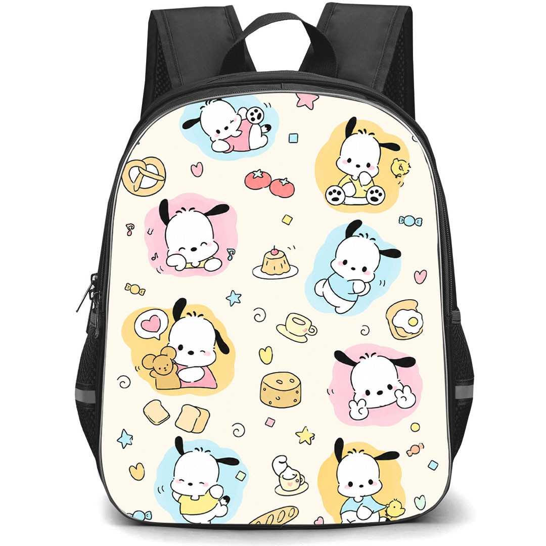 Pochacco Sanrio Backpack School Bag StudentPack - Pochacco Sanrio Food Portrait Collage