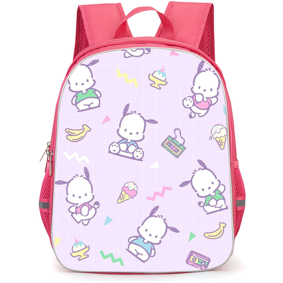 Pochacco Sanrio Backpack School Bag StudentPack - Pochacco Sanrio Pink Doodle Pattern