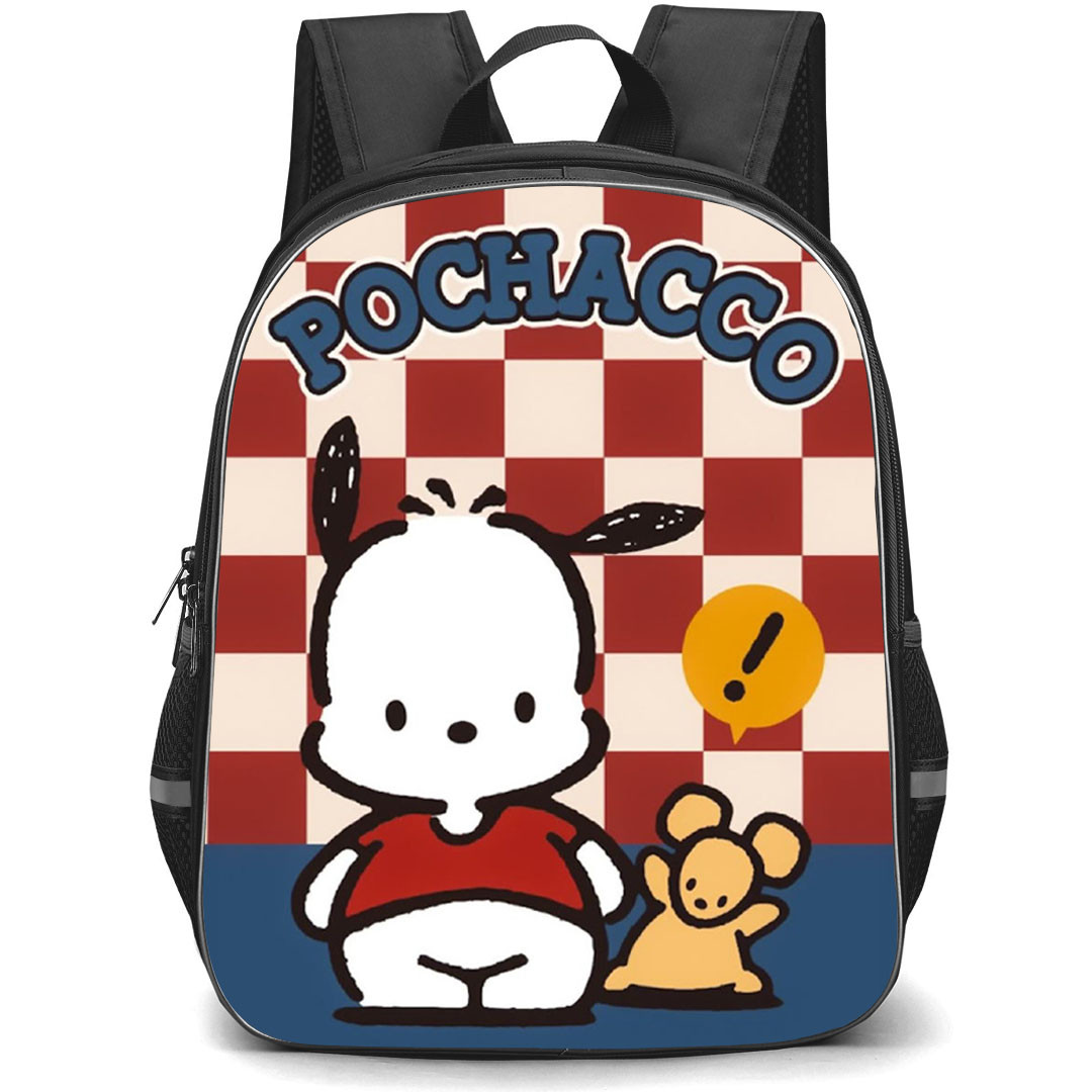 Pochacco Sanrio Backpack School Bag StudentPack - Pochacco Sanrio Red And Beige Checkered Series Poster