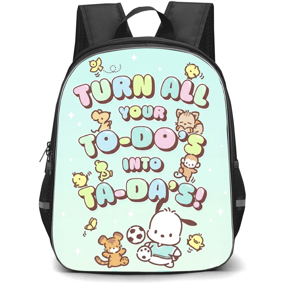 Pochacco Sanrio Backpack School Bag StudentPack - Pochacco Sanrio Turn All Your To Do Into Ta Da Typography Poster