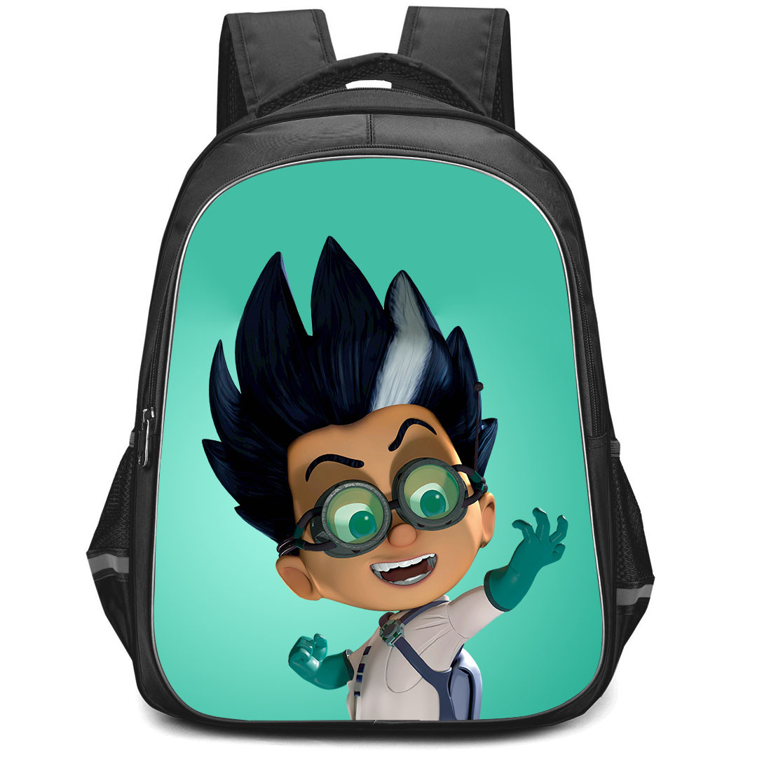 PJ Masks Power Heroes Romeo Backpack StudentPack - Romeo Portrait On Cyan Background