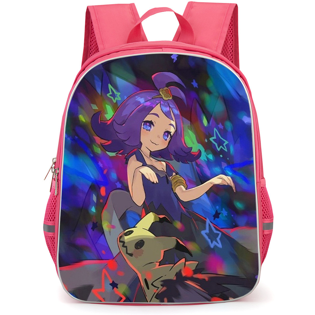Pokemon Backpack School Bag StudentPack - Pokemon Acerola And Mimikyu Fan Art Illustration Poster