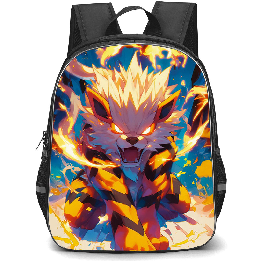 Pokemon Arcanine Backpack School Bag StudentPack - Pokemon Arcanine Flash Fire Anime Art Poster