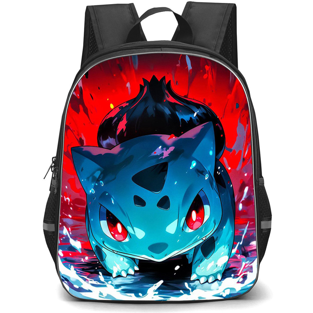 Pokemon Bulbasaur Backpack School Bag StudentPack - Pokemon Bulbasaur Glowing Red Eyes Digital Art Poster
