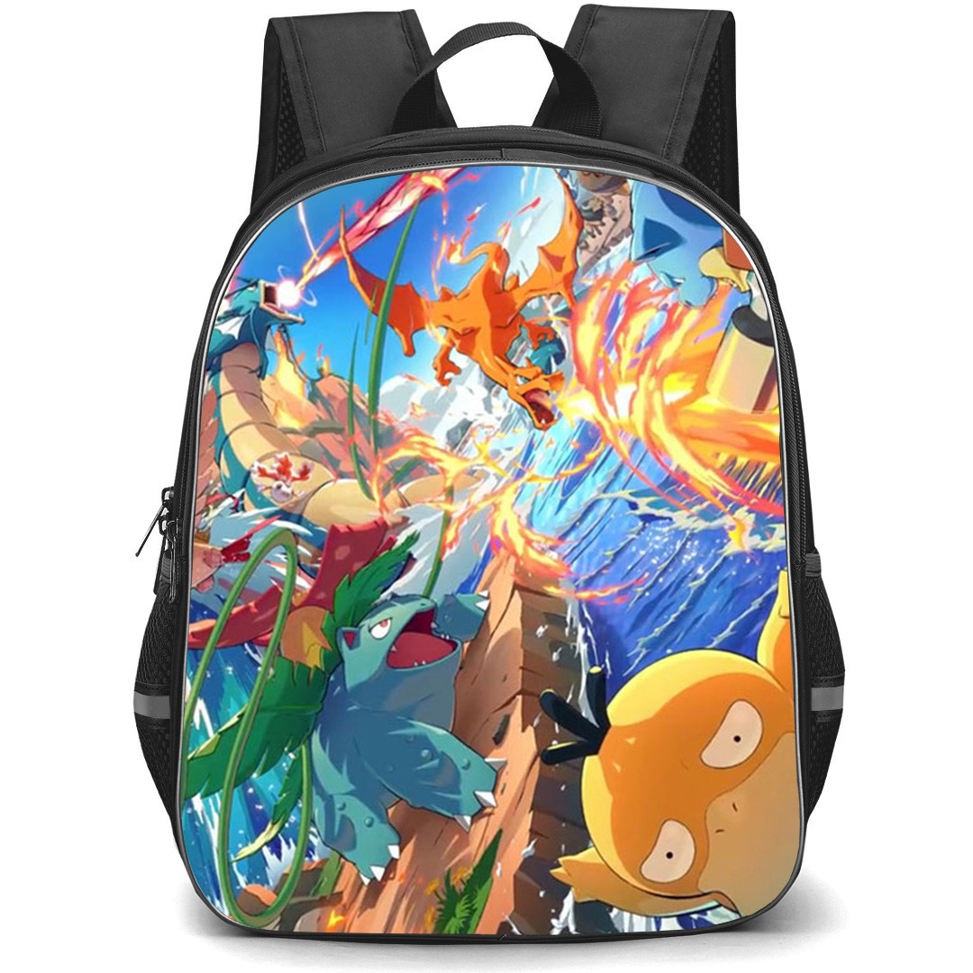 Pokemon Charizard Backpack School Bag StudentPack - Pokemon Charizard Trading Card Game Art Poster