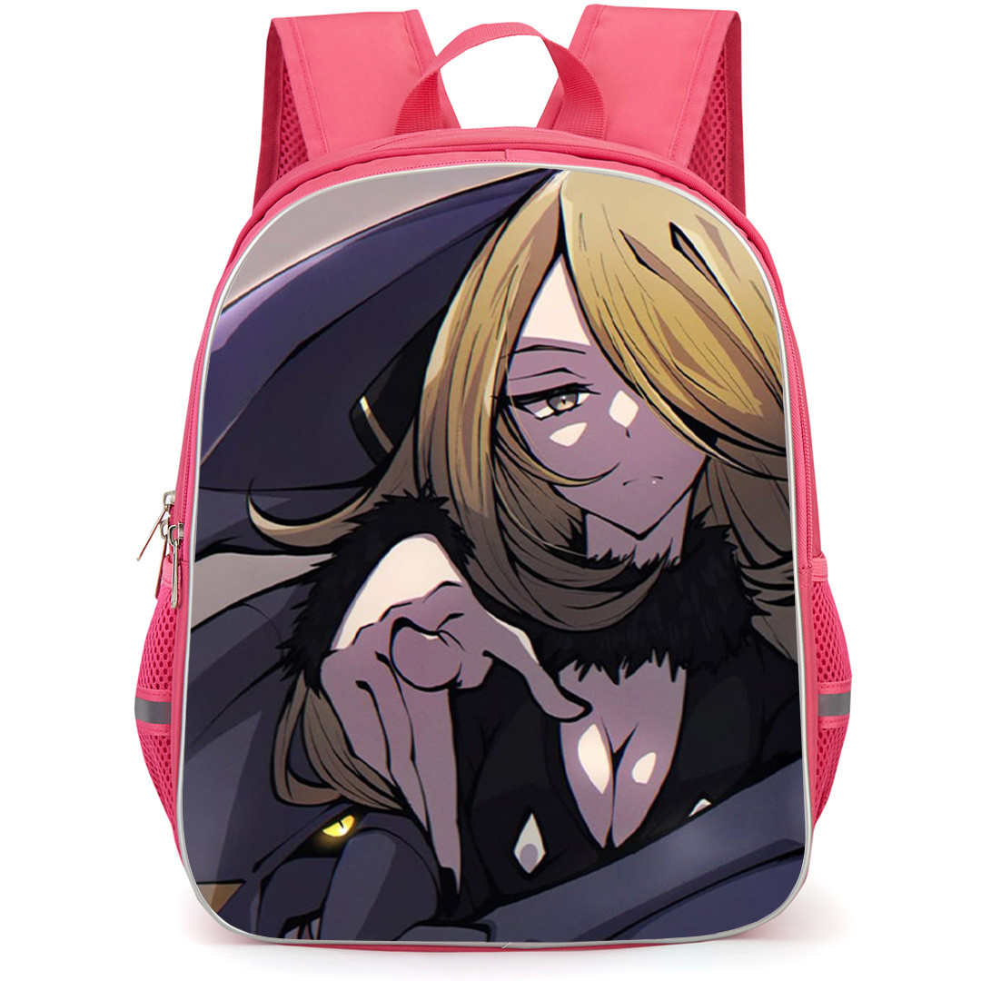 Pokemon Backpack School Bag StudentPack - Pokemon Cynthia And Garchomp In A Commanding Pose Poster